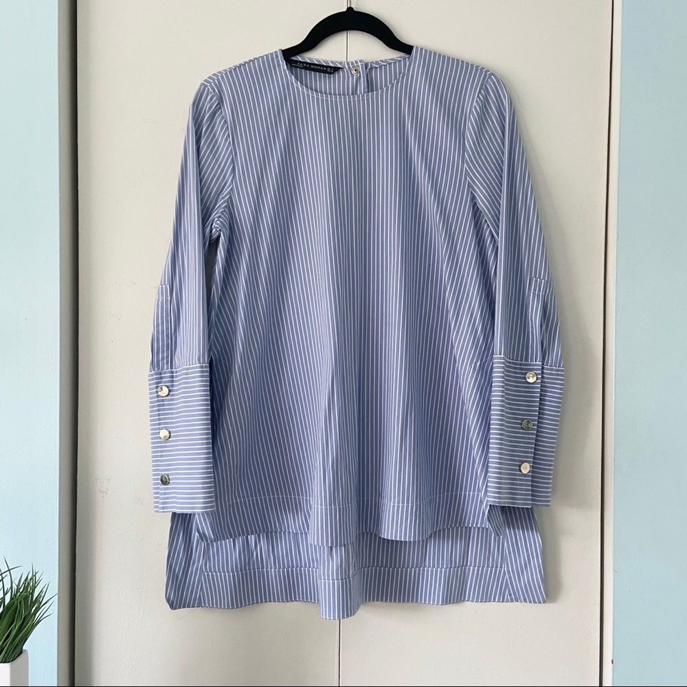 2 FOR 25 ✨ ZARA | EUC Blue/White Striped Tunic, S
